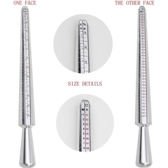 Ring Mandrel Metal Ring Sizer Set with Jewelry Rubber Mallet Hammer Rings Size - Picture 3 of 7